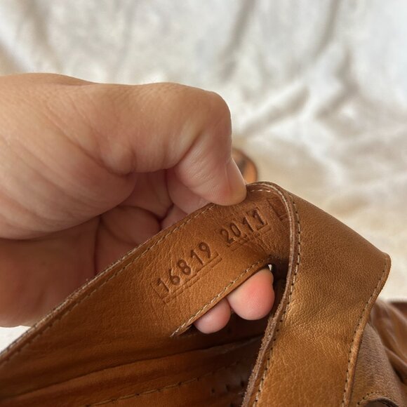 Spring Step Leather Sandals Womens Size 39 Brown Low Wedge Slide Slip On - Picture 5 of 6